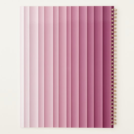 Aangepaste Monogram Roze Gradiënt Verticale Planne Planner (Achterkant)