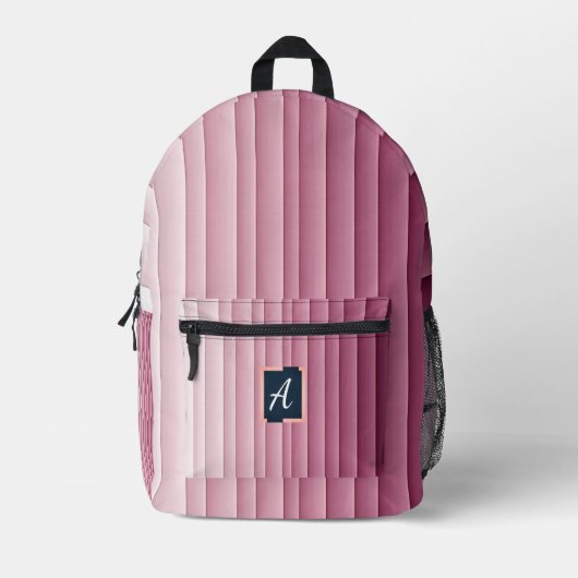 Aangepaste Monogram Roze Gradiënt Verticale Rugzak (Voorkant)