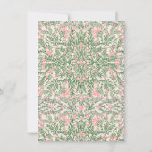 Aangepaste Monogram Roze & Groene Bloemen Chinoise Kaart (Achterkant)