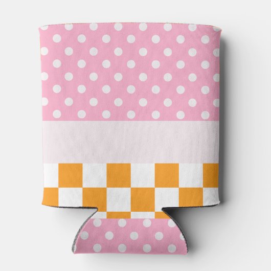 Aangepaste Monogram Roze Sinaasappel Polka Dot Che Blikjeskoeler (Achterkant)