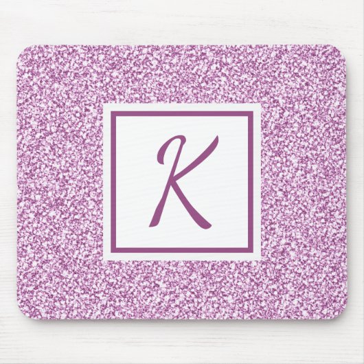 Aangepaste monogram roze spaarmousepad muismat (Voorkant)