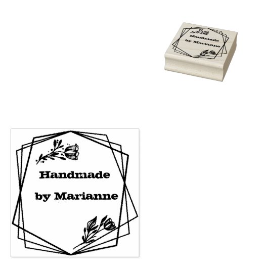 Aangepaste  monogram rubberstempel (Gestempeld)