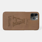 Aangepaste monogram Rustisch bruin leder Case-Mate iPhone Case (Achterkant (horizontaal))