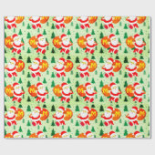 Aangepaste monogram Santa Claus die je cadeau geef Cadeaupapier (Vlak)