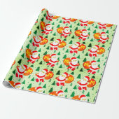 Aangepaste monogram Santa Claus die je cadeau geef Cadeaupapier (Uitgerold)