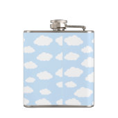 Aangepaste Monogram Schattigee Girly Blue Cloud Gi Heupfles (Achterkant)