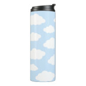 Aangepaste Monogram Schattigee Girly Blue Cloud Gi Thermosbeker (Gedraaid links)