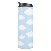 Aangepaste Monogram Schattigee Girly Blue Cloud Gi Thermosbeker (Geroteerd rechts)