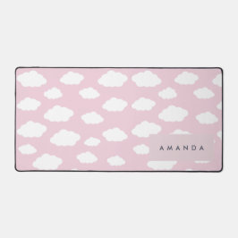 Aangepaste Monogram Schattigee Girly Pink Cloud Gi Bureaumat