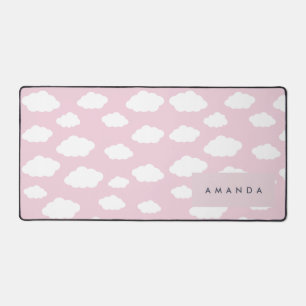Aangepaste Monogram Schattigee Girly Pink Cloud Gi Bureaumat