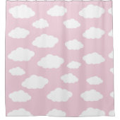 Aangepaste Monogram Schattigee Girly Pink Cloud Gi Douchegordijn (Voorkant)