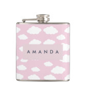 Aangepaste Monogram Schattigee Girly Pink Cloud Gi Heupfles (Voorkant)