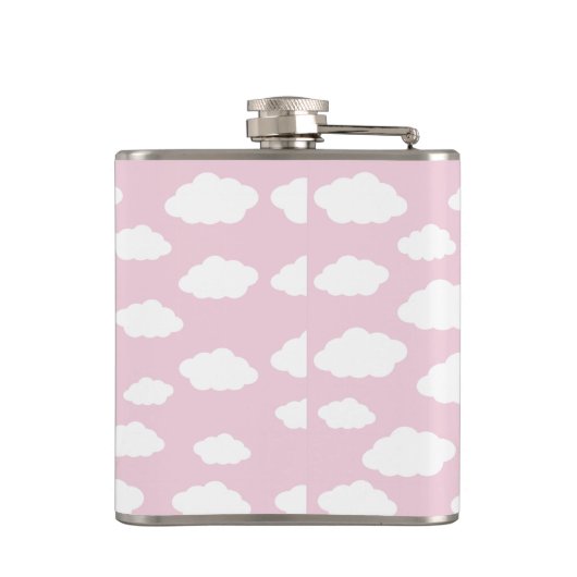 Aangepaste Monogram Schattigee Girly Pink Cloud Gi Heupfles (Achterkant)