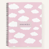 Aangepaste Monogram Schattigee Girly Pink Cloud Gi Notitieboek (Voorkant)