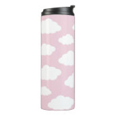 Aangepaste Monogram Schattigee Girly Pink Cloud Gi Thermosbeker (Gedraaid links)