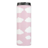 Aangepaste Monogram Schattigee Girly Pink Cloud Gi Thermosbeker (Achterkant)