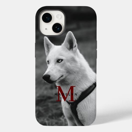 Aangepaste Monogram Schattigee hondenfoto Apple X| Case-Mate iPhone Case (Achterkant)