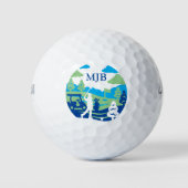 Aangepaste Monogram Schilderachtig Cursus Retro Mo Golfballen (Voorkant)