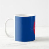 Aangepaste monogram scriptnaam Blauw rood Koffiemok (Links)
