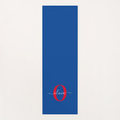 Aangepaste monogram scriptnaam Blauw rood Yogamat (Voorkant)