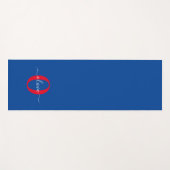 Aangepaste monogram scriptnaam Blauw rood Yogamat (Voorkant (horizontaal))