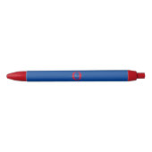 Aangepaste monogram scriptnaam Blauw rood Zwarte Inkt Pen (Voorkant)