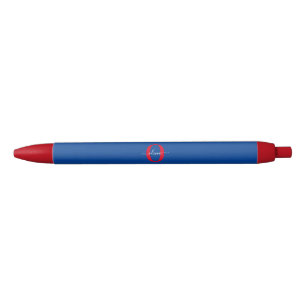 Aangepaste monogram scriptnaam Blauw rood Zwarte Inkt Pen