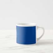 Aangepaste monogram scriptnaam Blauw Wit Espresso Kop (Rechts)