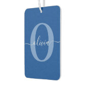 Aangepaste monogram scriptnaam Blauw Wit Luchtverfrisser (Links)