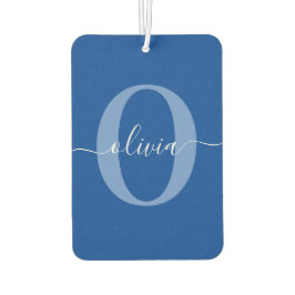 Aangepaste monogram scriptnaam Blauw Wit Luchtverfrisser