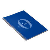Aangepaste monogram scriptnaam Blauw Wit Notitieboek (Rechterzijde)