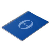 Aangepaste monogram scriptnaam Blauw Wit Notitieboek (Linkerzijde)
