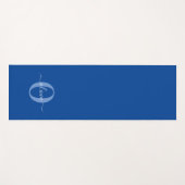 Aangepaste monogram scriptnaam Blauw Wit Yogamat (Voorkant (horizontaal))