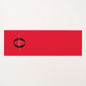 Aangepaste monogram scriptnaam rood zwart wit yogamat (Voorkant (horizontaal))