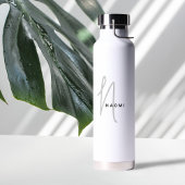 Aangepaste monogram scriptnaam Stijlvol Waterfles