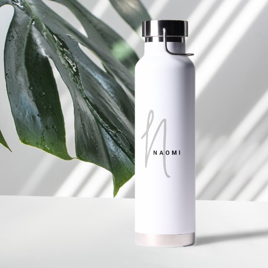 Aangepaste monogram scriptnaam Stijlvol Waterfles