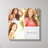 Aangepaste monogram Senior Photo Collage Canvas af (Voorkant)