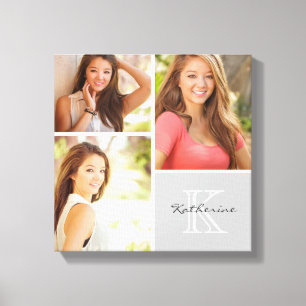 Aangepaste monogram Senior Photo Collage Canvas af