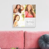 Aangepaste monogram Senior Photo Collage Canvas af (Insitu (Woonkamer))