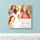 Aangepaste monogram Senior Photo Collage Canvas af (Insitu (Houten vloer))