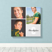 Aangepaste monogram Senior Photo Collage Canvas af Afdruk (Insitu (Houten vloer))