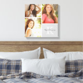 Aangepaste monogram Senior Photo Collage Canvas af Afdruk (Insitu (Slaapkamer))