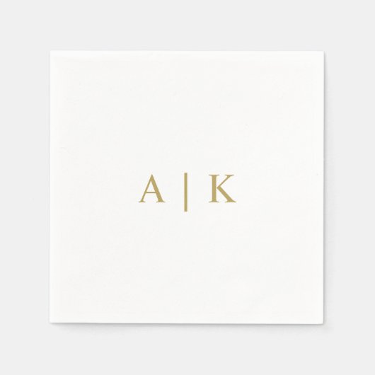 Aangepaste Monogram Servetten Faux Gold (Voorkant)