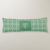 Aangepaste monogram Shabby Chic Shamrocks 2 Foto's Lichaamskussen (Achterkant)