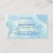 Aangepaste monogram Sjabloon Blauw groen Abstract Visitekaartje (Achterkant)