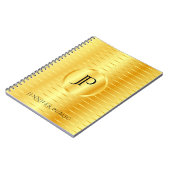 Aangepaste monogram Sjabloon Faux Gold Metallic lo Notitieboek (Linkerzijde)