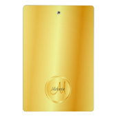 Aangepaste monogram Sjabloon Gold Kijk elegant Mini Klembord (Achterkant)