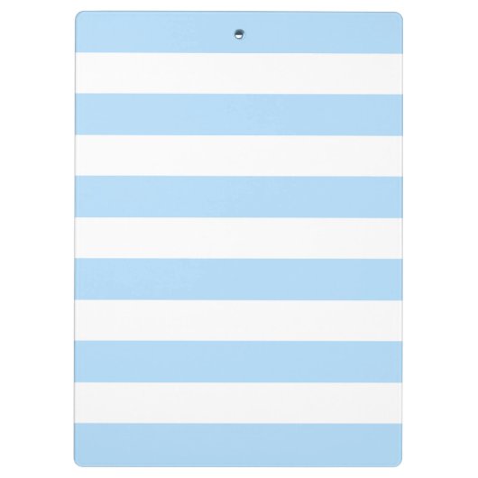 Aangepaste Monogram Sky Blue en Navy Bold Stripes Klembord (Achterkant)