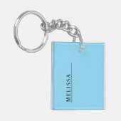 Aangepaste monogram Sleutelhanger in elegante kleu (Voorkant Links)