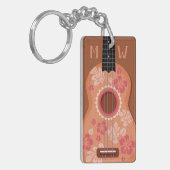 Aangepaste monogram-sleutelketen van Ukulele Sleutelhanger (Voorkant Links)